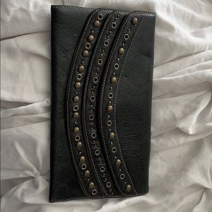 Leather clutch - Nordstrom w/ 3 compartments/flaps
